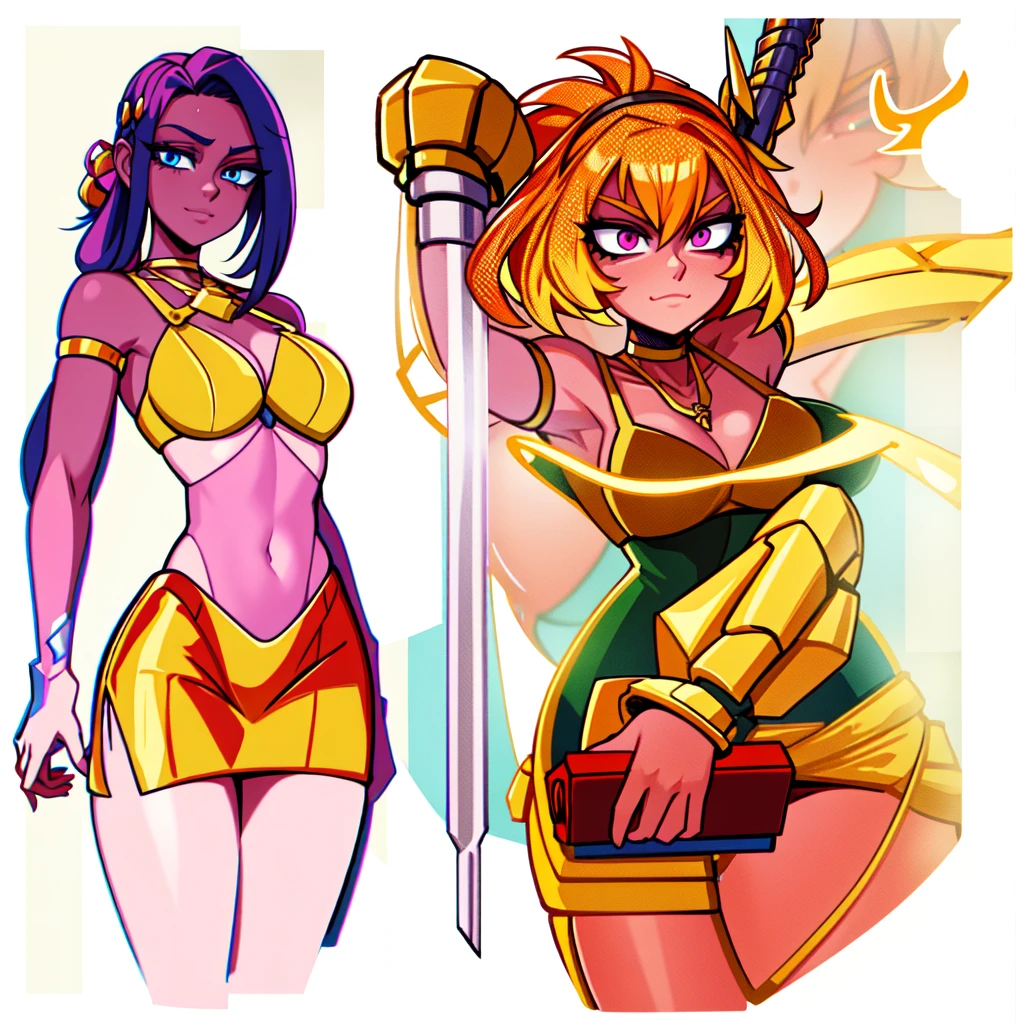 there is a cartoon image of a woman holding a sword, wielding a magical sword, brandishing powerful sword, brandishing cosmic weapon, dramatic wielding sword pose, [ digital art ]!!, brandishing futuristic sword, brandishing a powerful sword, magical sword, holographic blade!, digital art!!, dual wielding two magical swords, with large sword, a close up of a sheet of text with a lot of dots, ascii art, computer glitch, ( ( glitch art pixel sorting ) ), scanlines, corrupted data, ascii, perlin noise, matrix text, anime girl in ascii art style, corrupted file, computer glitches, datamoshed, datamoshing, cartoon of a woman in a bikini with a necklace on her neck, digitally colored, character is in her natural pose, she is dancing. realistic, hands behind her body pose!, cell shaded adult animation, inked and colored, realistic shaded perfect body, sexy pudica pose gesture, colored screentone, cel shaded:15, comic digital art, colored lineart, A girl reading a book while sitting in a throne with and a sword around her arm, blonde girl posing in the bathroom and looking out a window, a naked woman standing in front of some windows holding her hands on her hippies 