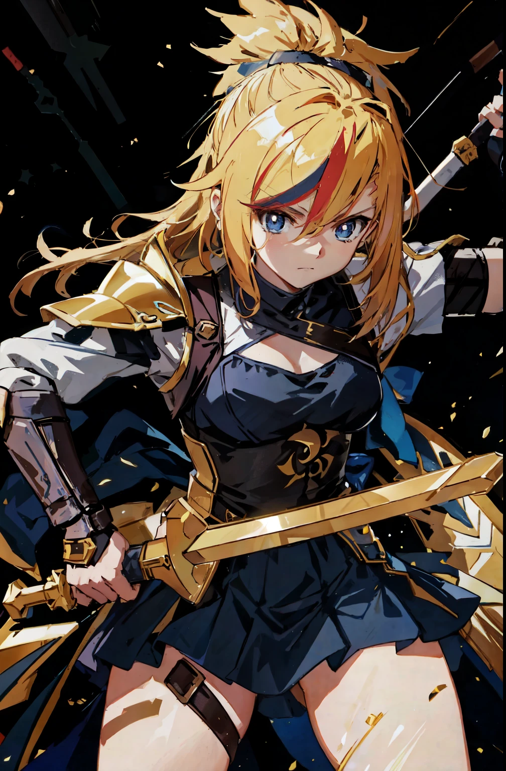 anime girl with sword and armor posing for a picture, badass anime 8 k, holding a sword on her shoulder, anime girl with a bow and arrow, portrait of a female anime hero, ayaka genshin impact, seductive anime girl, anime goddess, armor girl, best anime 4k konachan wallpaper, she is holding a sword, female action anime girl