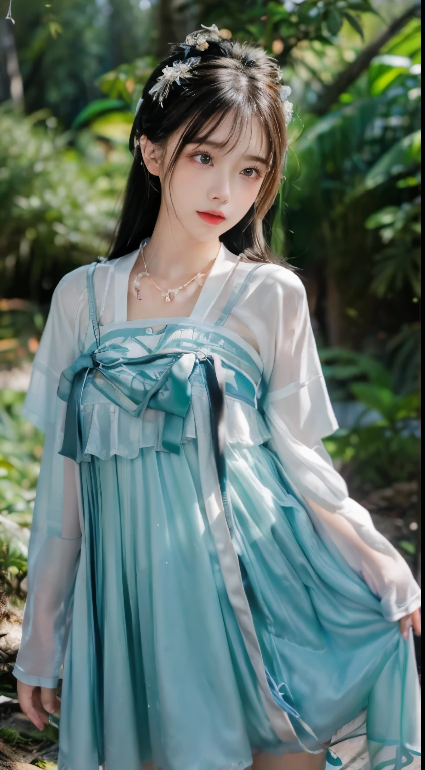 （best quality， masterpiece， high resolution， glow， Flood， lens flare， wide angle）， rays oF sunshine， Full bodyesbian， 1 [Chino|Russian|Japanese|South Korea]girl， solo，（Mei Hong：1.1） ((lolita costume）)， necklace， jewelry， 长white发， ear nipple ring， Super delicate Face， beauitFul Face， perFect hand， Full Face blush， （perFect eyes） ，（ long eyelashes： 1.4）， glowing pupils， （white： 0.9）， endless realism， （High detail skin： 1.2）， 8K, ultra high definition， digital SLR camera， high quality， Volumetric lighting， frank， high resolution， 4K， 8K， in background bokeh， a Fantasy Forest， radiant garlic， Feather drop eFFect， morning， Foreground， F/16張全身照大長腿white絲襪
