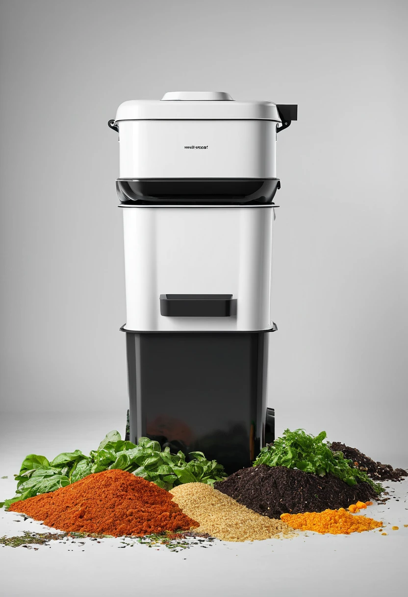 A minimalist food crusher robot that makes compost from crushed food