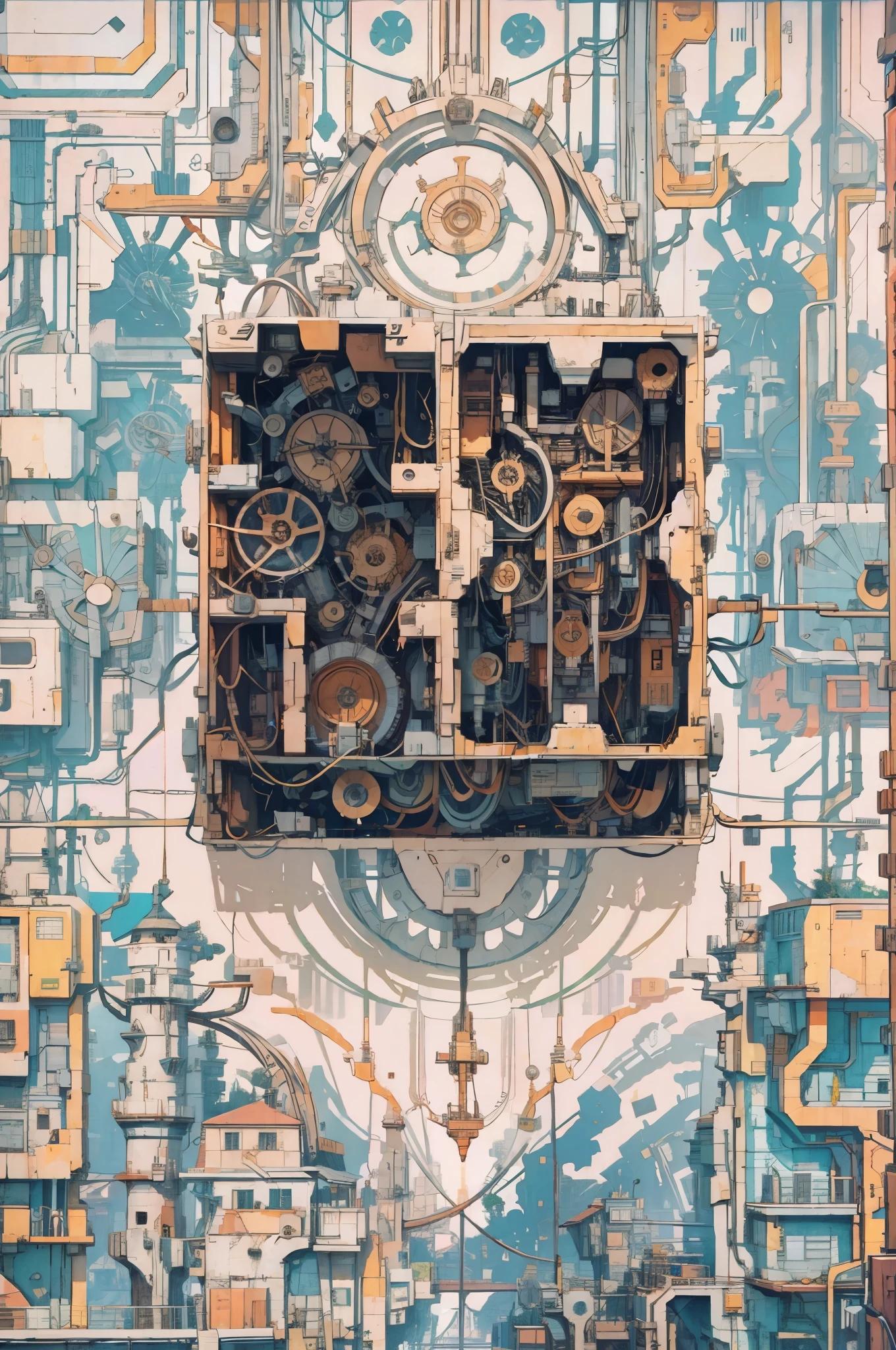 (number art,steampunk)，Metal signs, gears, wires, cables, sparks, screws， (3d sculpture，rendering by octane，volumettic light，Natural soft light，), (super delicate:1.2, lose focus:1.2, extremely colorful, Cinematic Lighting, Chiaroscuro,Ray Tracing), Masterpiece, super rich,super detailed,8k,meccog