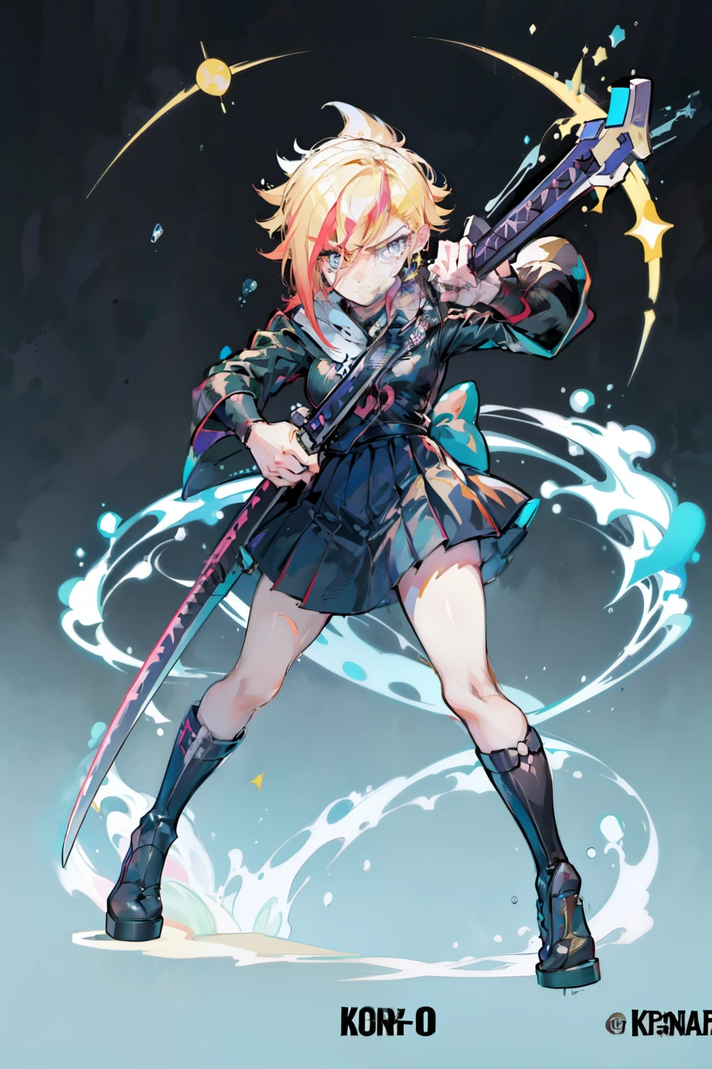 anime girl with two swords in her hands and a crescent in the background, katana zero video game character, cushart krenz key art feminine, female protagonist, female protagonist 👀 :8, demon slayer rui fanart, cushart kenz, katana zero, badass anime 8 k, demon slayer artstyle, she is holding a katana sword
