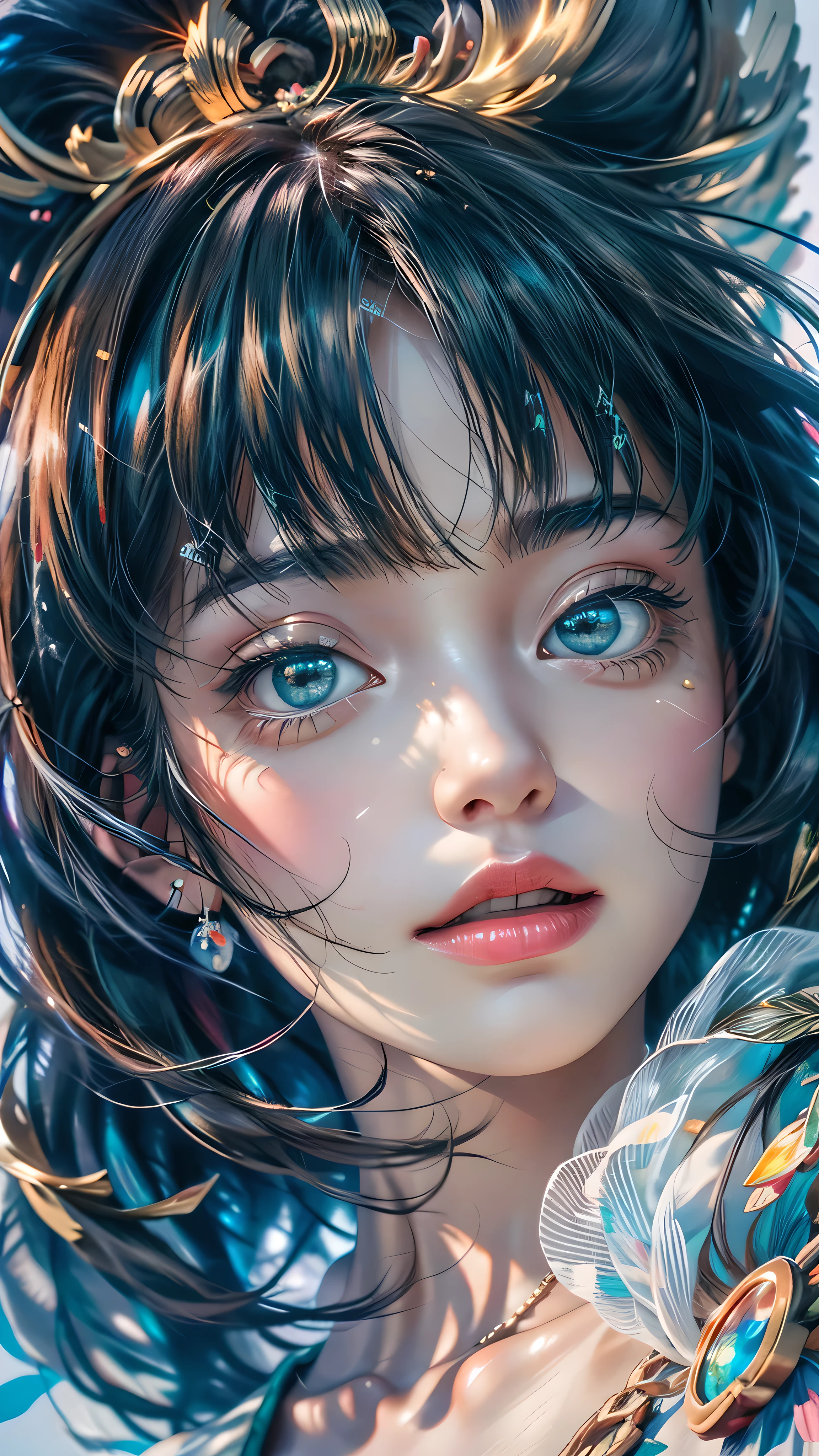 (masutepiece), A sexy、Natural light, Photorealistic, Cameltoe, diffuse glow, depth of fields, big eye、profetional lighting、Blue eyes、a blond、Longhaire、After the bath、barechested、There are water droplets on the skin、