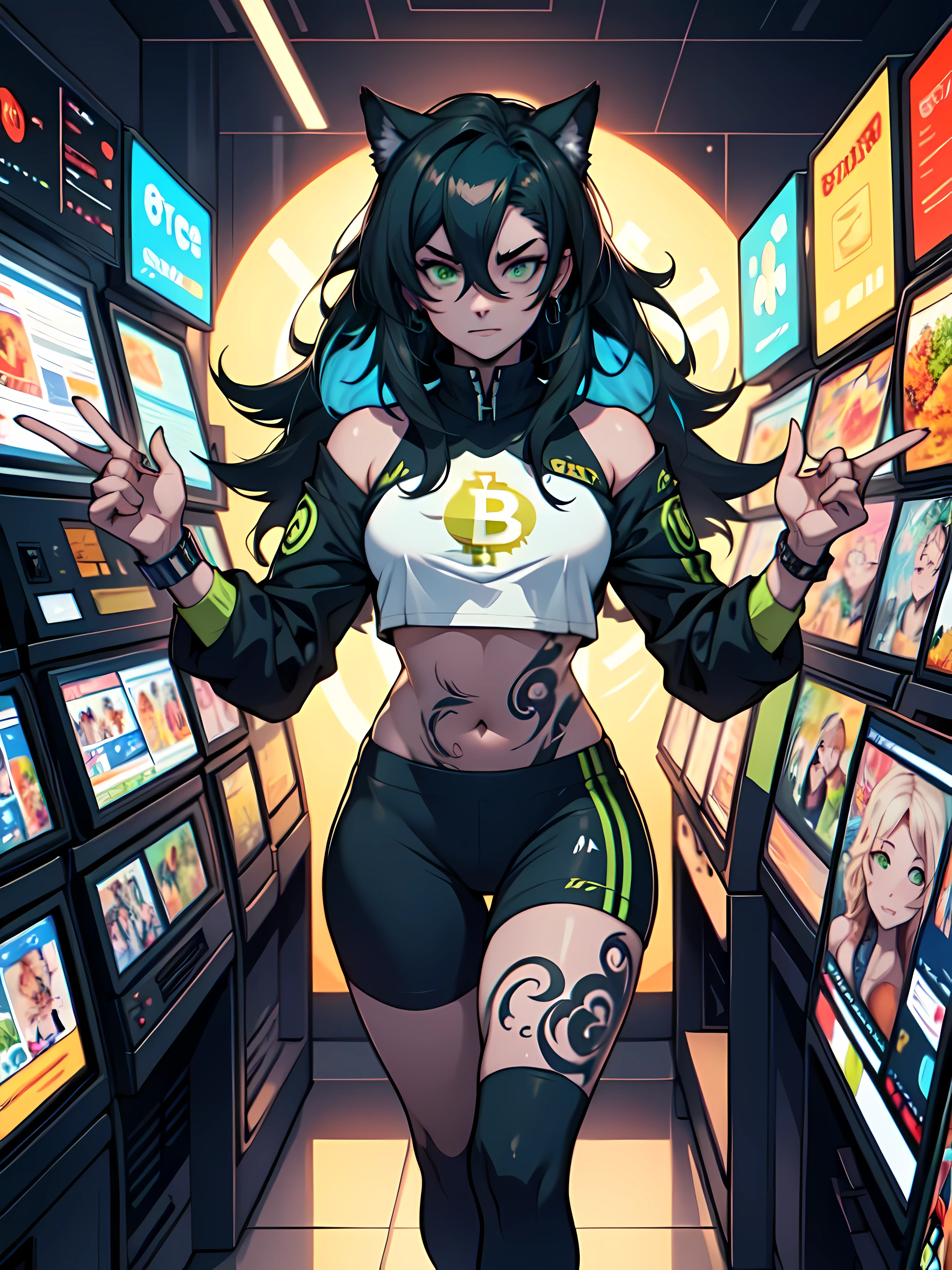 ( 2 muscular girls yellow eyes hair between their eyes pale skin sweaty tattoo with several bitcoin fortunes in the background several screens Each Etherius NFT is unique, showing subtle variations in its design that reflect the fluctuations of the cryptocurrency market tattooed with several without those of bitcoin etherius and a great variation of cryptocurrencies and where 2 NFT 1 in the shape of a green bull and the other in the shape of a red bear in a screen of graphs symbolizing the rise and fall of the market 2 girls, one in the shape of a green bull with its bull horns and the other girl in the shape of a red bear with bear ears with various signs of bitcoin and cryptocurrencies in the background the girl red bear with bear ears and the green bull girl with bull horns more screens of market fluctuations each different girl a girl with red bear ears metamorphos one green in the shape of a bull with its horns and muscles the other red in shape of a red bear the sica of green symbolizes the rise of the market in the form of a green bull the one of red symbolizing the fall of the market in the form of a red bear nft bullish and bearish market charts nft cryptocurrencies bitcoin nft tattoos bitcoin all green red bear claws fighting among themselves with the fluctuations of the red and green markets fighting among themselves while with the fluctuations of the red and green markets going down