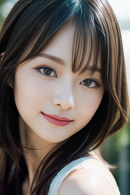 (best quality, masterpiece), paint splatter, shy, 1 girl, young girl, (goosebumps:0.7), beautiful face, (eyeliner, lipstick:0.9), 4k, 8k, uhd, hdr, detailed background, background、Smile