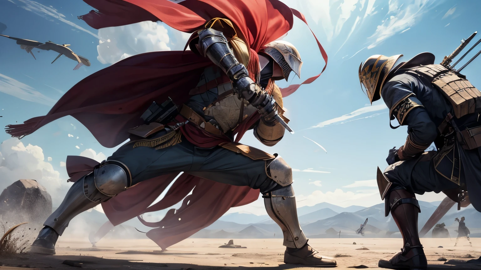 Make a man without arms, que se parece com um guerreiro e usa uma armadura de cueca, the setting must be a battlefield with enemies covered in white blood and he must be the only one standing.