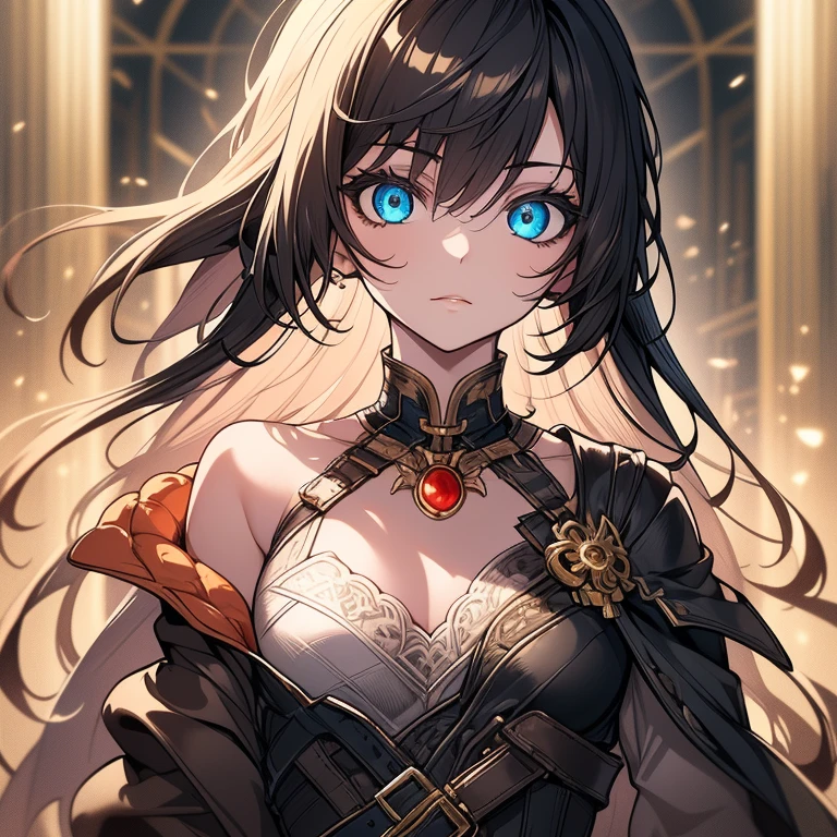 8k portrait of beautiful cyborg with brown hair, intricate, elegant, highly detailed, majestic, digital photography, art by artgerm and ruan jia and greg rutkowski surreal painting gold butterfly filigree, broken glass, (masterpiece, sidelighting, finely detailed beautiful eyes: 1.2), hdr,