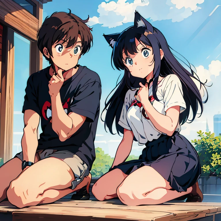 couple in love, cat girl, inflammation