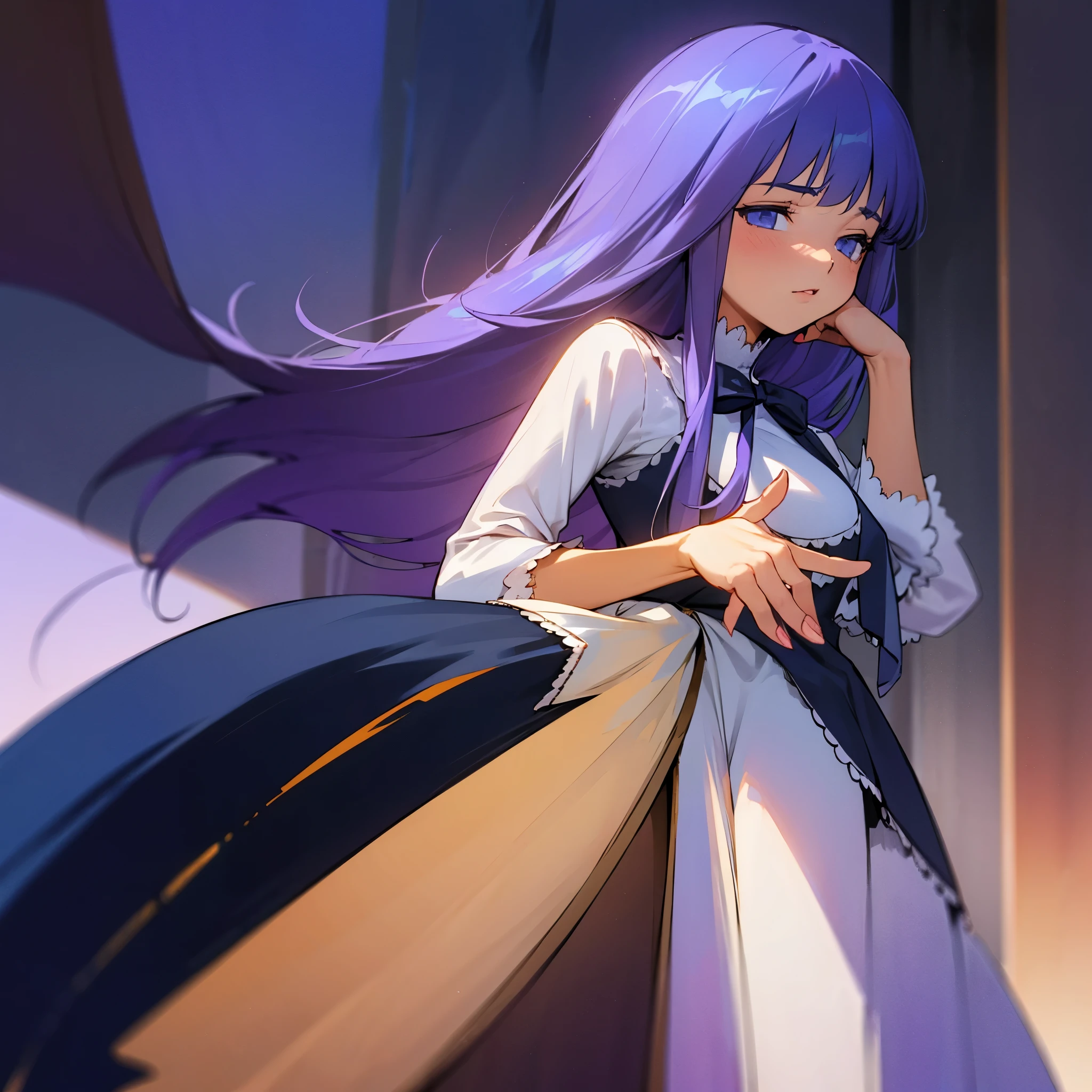 Frederica Bernkastel undressing panties bra socks windows curtains light