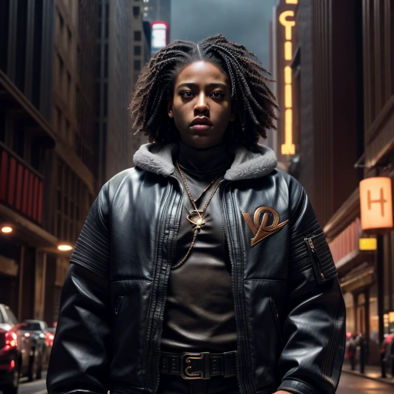 An crew film scene titled “Children of the scorn”, with men and women, group of people, more than one person,African American, hip hop influenced, cinematic photo style, warriors, ninja inspired, carhartt style jackets, Children of Rhea Ripley and 50 Cent, genetics, 50 Cent energy, Rhea Ripley energy, muscular, athletic, warriors of strength, confidence, honor, calm, competent, ambitious, naturally attractive,godly essence, eyes with auburn glow, divine presence, cancerian energy, Sagittarius energy, Libra energy, long hair, short hair, mini Afro, city outside, 4k photo, 8 k photo, high quality, art, luxurious city vibe, luxurious fleece jackets, movie project, NY