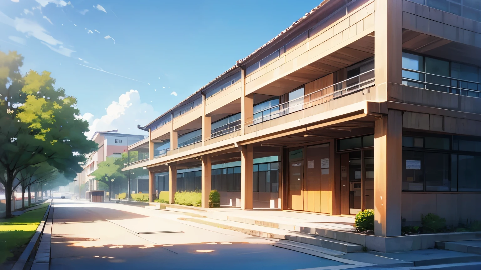 Research Institute Building、daytime、sidewalk、
