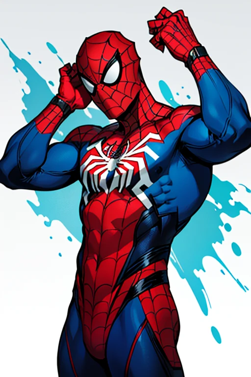 A photograph of Spider-Man wearing the Brazilian national team costume