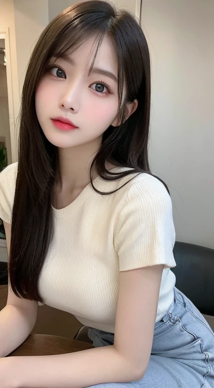 table top, highest quality, shape, Super detailed, finely, High resolution, 8k wallpaper, 完璧なダイナミックな構shape, beautiful and detailed eyes, Nice spring clothes,beautiful straight hair,small breasts,natural color lip, 20 year old girl、cute、sexy shot looking at camera,Always blur the background,perfect and beautiful face,Beautiful and dense face、slim face and style,Big eyes、Do gal makeup,real photos（best image quality）、sexy face、fashion model pose、Step away from the camera and take a full body photo
