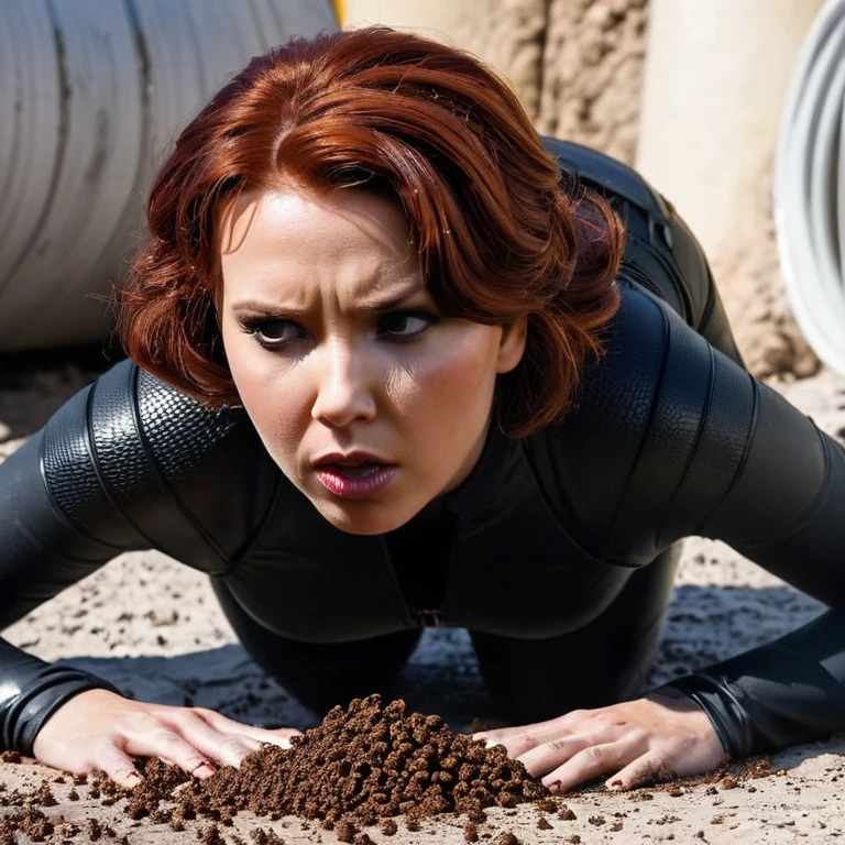 make black widow was covered with f so many poop all of his face was covered with so many poop he also stuck in a pipe full of poop with tied hands