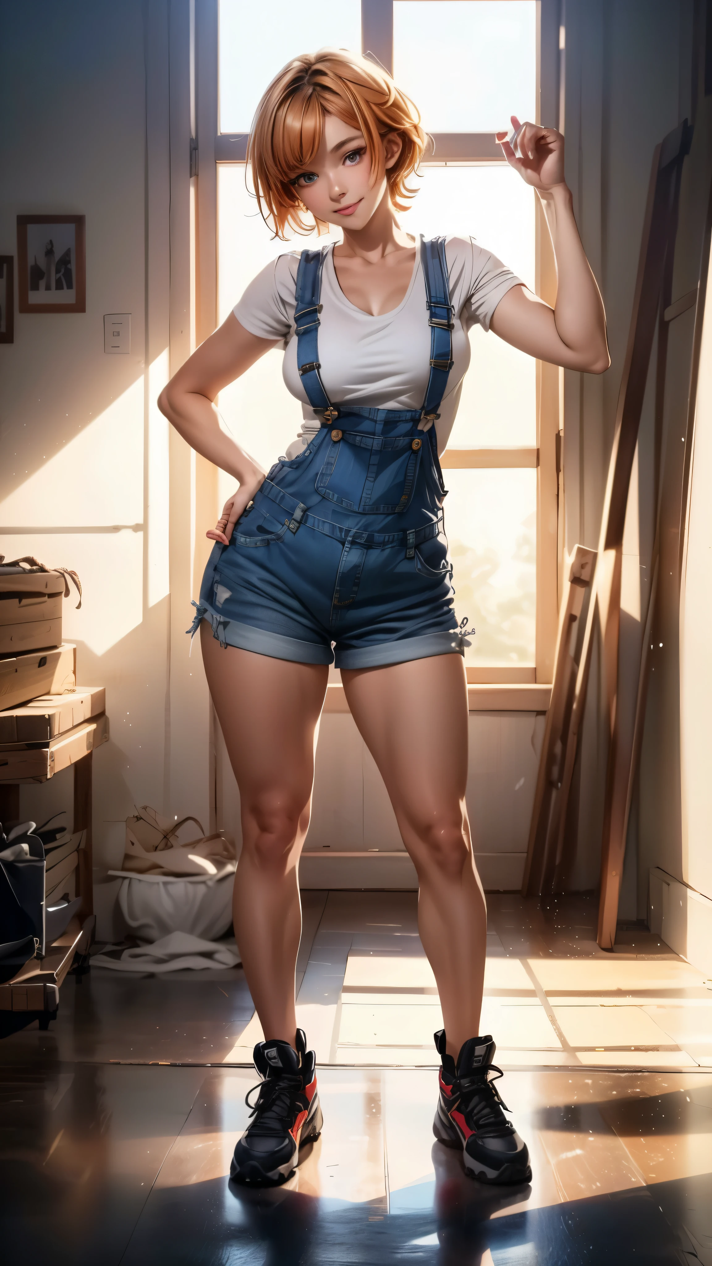 Beautiful Alluring farmer 40 Years old woman Elizabeth Olsen, Bare Skin, very small breasts, Athletic Well Toned Body, slender hot body, Elegant Form, tan Skin, working at a field outside, overalls, Beautiful Face, Octane Render, Digital Art, Extreme Detail, 4k, Ultra Hd, Polished, Beautiful, Hyperdetailed, Intricate, Elaborate, Meticulous, Photorealistic, Sharp Focus, Wlop, Character Design, Unreal Engine, 3d Rendered, Volumetric Lighting, Reflections, Glossy, Digital Illustration, Sensual Pose, Suggestive Pose, Lewd, Full Body Shot, anatomically correct 💖❤💕💋❣
