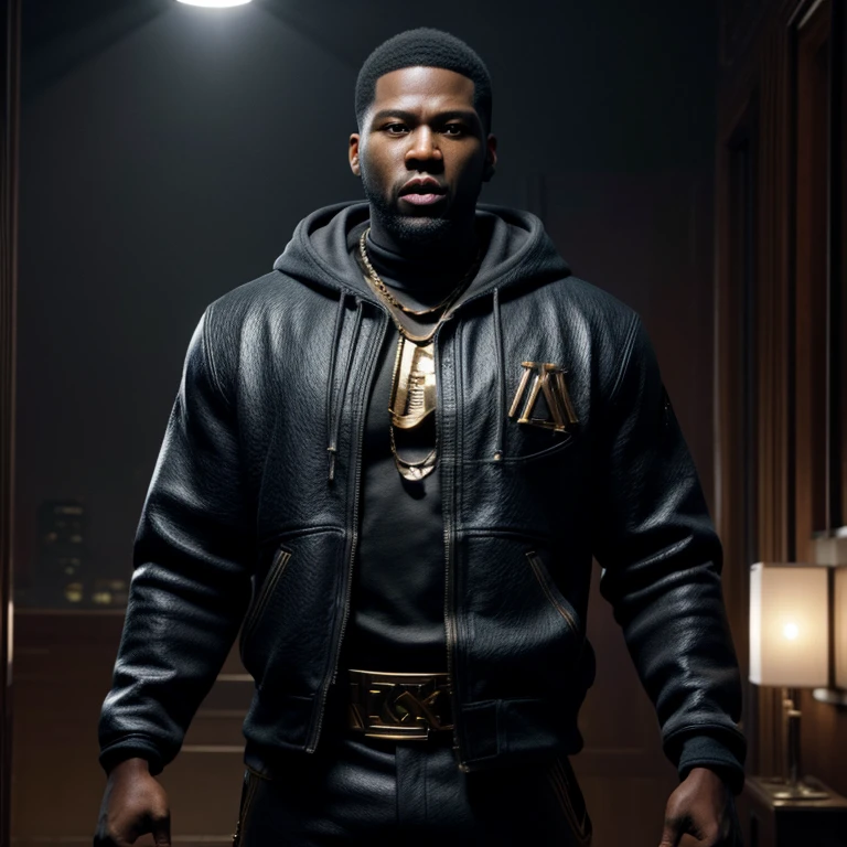 A action film poster movie scene titled “Children of the scorn”, with men, women, group of people, more than one person,in a room, African American, dark caesar haircut, low hair, smiling, hip hop influenced, cinematic photo style, warriors, ninja inspired, carhartt style jackets, Children of Rhea Ripley, male, masculine, melanin skin tone, African American, genetics, 50 Cent energy, Rhea Ripley energy, Jay z style fashion, muscular, athletic, warriors of strength, personality, expressive, confidence, honor, calm, competent, ambitious, naturally attractive, godly essence, eyes with auburn glow, long sleeve shirt, streetwear, divine presence, cancerian energy, Sagittarius energy, Libra energy, diamond jewelry, mini Afro, city outside, 4k photo, 8 k photo, high quality, art, luxurious city vibe, luxurious fleece jackets, movie project, NY, fitted suits, embroidery