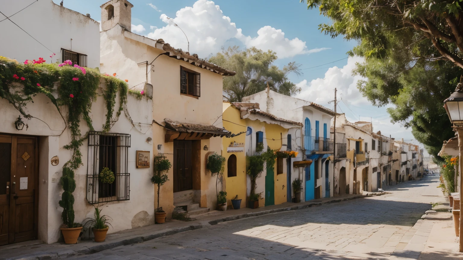 ((encantador pueblo magico mexicano)),Con calles adoquinadas, en una hermosa tarde de verano,Las ventanas de la casa se llenan de hermosas flores., fuente, comedor, bread shops and church with gentehermosa de figura perfecta, gente feliz de proporciones perfectas, Mesas y sillas en la calle.gran profundidad de campo,(((Mejor calidad,4k,8K,high resolution,obra maestra:1.2))),ultra detallado,realista, vibrante colors, HDR, pintoresco, vista impresionante, Paisajes de puebla, morelia, encantador pueblo costero, calles pintorescas, vistoso, Sunny day