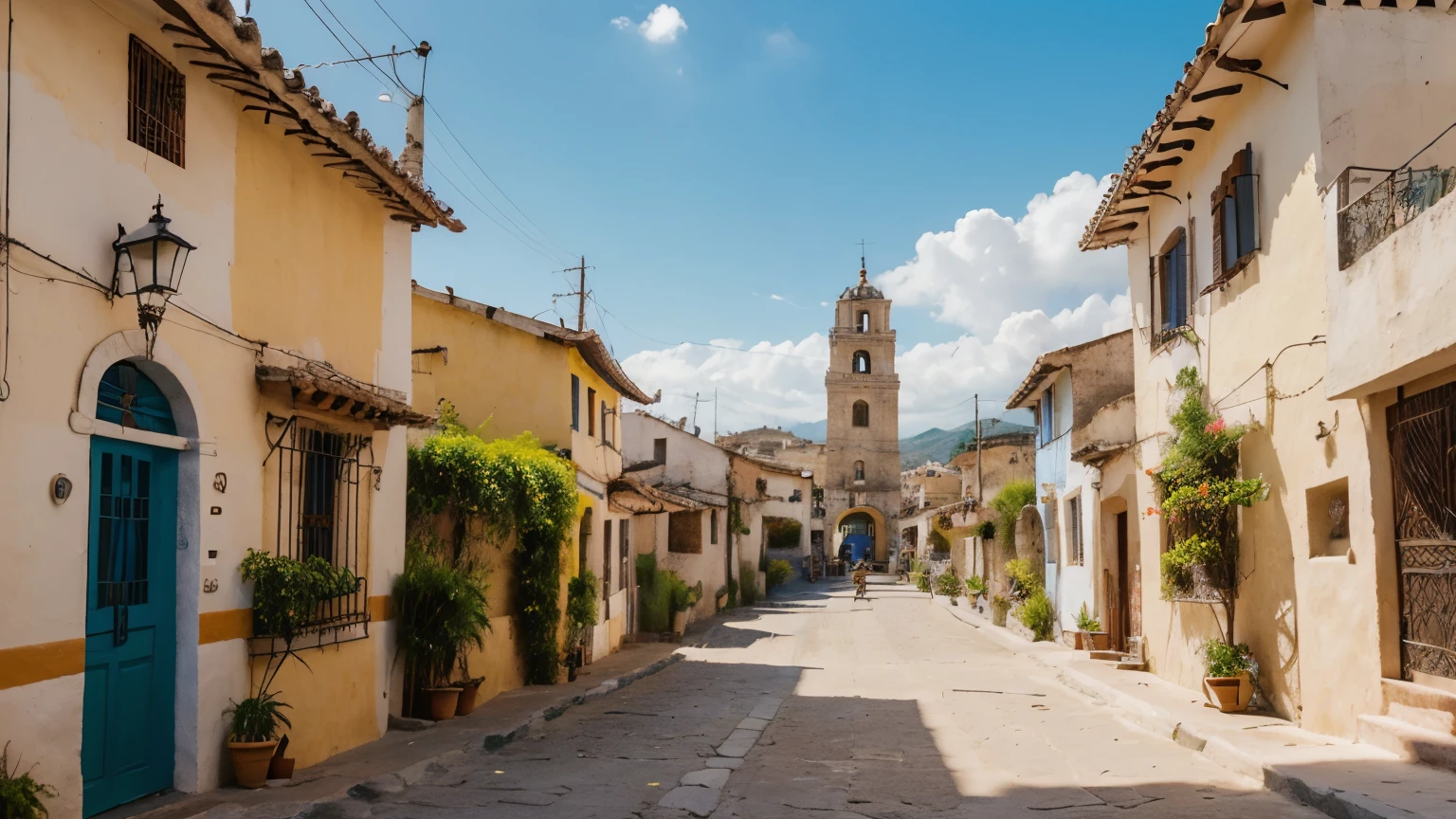 ((encantador pueblo magico mexicano)),Con calles adoquinadas, en una hermosa tarde de verano,Las ventanas de la casa se llenan de hermosas flores., fuente, comedor, bread shops and church with gentehermosa de figura perfecta, gente feliz de proporciones perfectas, Mesas y sillas en la calle.gran profundidad de campo,(((Mejor calidad,4k,8K,high resolution,obra maestra:1.2))),ultra detallado,realista, vibrante colors, HDR, pintoresco, vista impresionante, Paisajes de puebla, morelia, encantador pueblo costero, calles pintorescas, vistoso, Sunny day