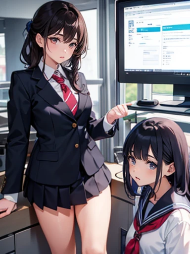 girls, One girl is wearing Blazer, Other girl is wearing Sailor, They're on Center of the Screen