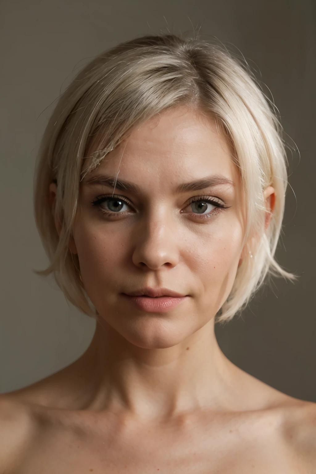 photography of a 50yo woman, perfect face, masterpiece, short white hair,fat