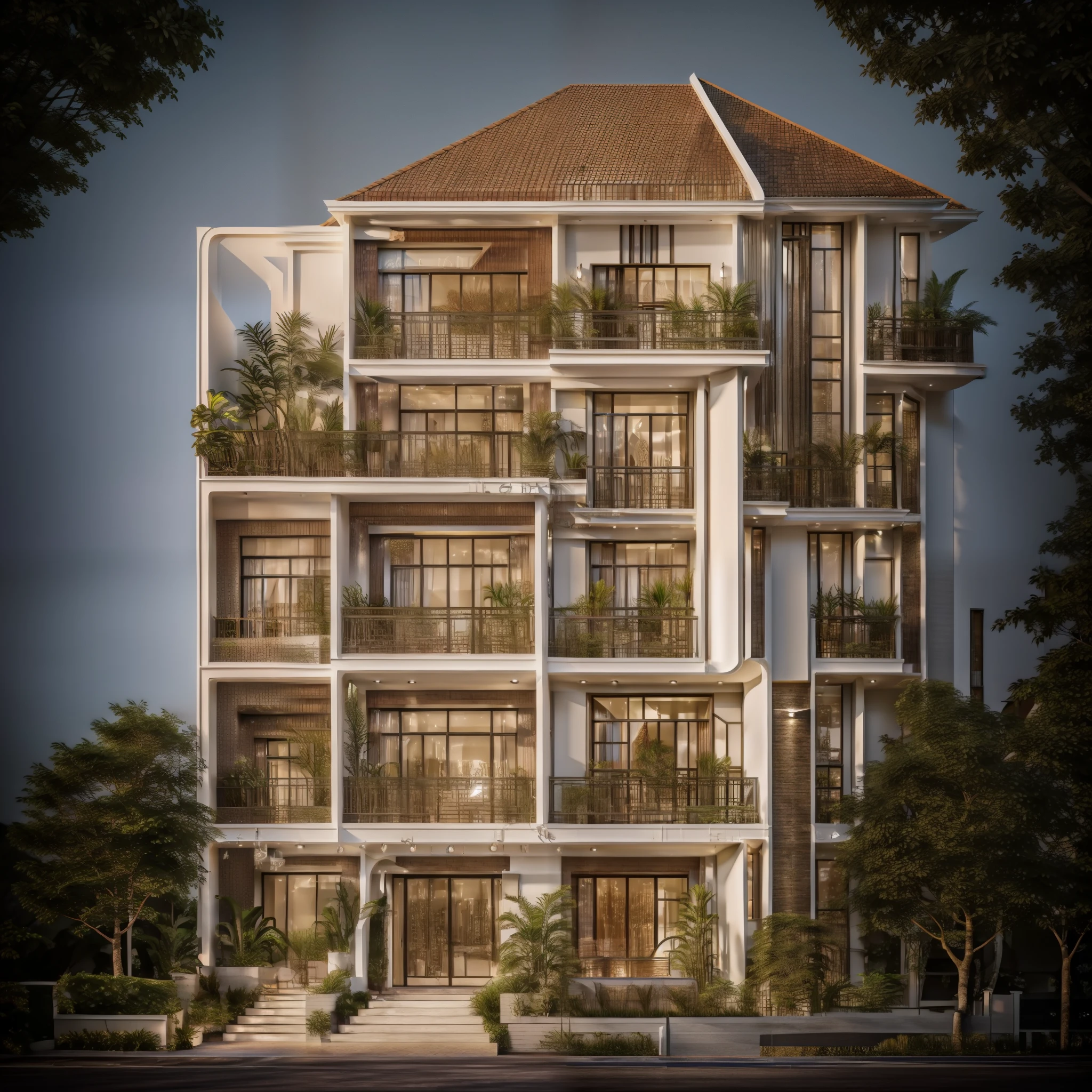 un rendu d&#39;a building with lots of plants on top, illustration architecturale, Residential, highly detailed architecture, villa interdimensionnelle, very realistic, Very detailed HQ, highly detailed illustration, rendu architecturaling, realistic architecture, illustration de la maison, very very realistic, exterior design, composition de Vincent Callebaut, Mediterranean architecture, Residential design, rendu architectural, concept architectural