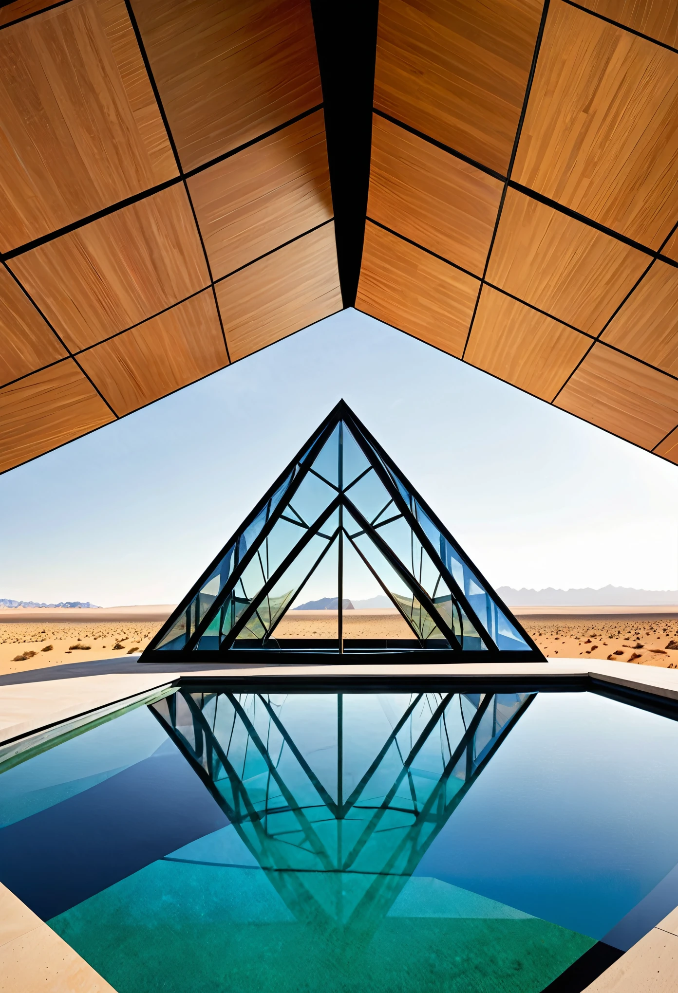 Visualize a massive geometric shape that dominates the landscape with its imposing presence. Picture a colossal structure, perfectly symmetrical and constructed with precision, standing tall against the horizon.Envision a giant geometric shape such as a towering cube, a massive pyramid, or a colossal sphere. This shape is composed of smooth, flawless surfaces that reflect light, creating a mesmerizing play of shadows and highlights.Imagine the structure's immense size, dwarfing everything around it. It may be surrounded by a barren desert, lush greenery, or even floating above a serene body of water. The contrast between the shape and its surroundings enhances its visual impact, making it a focal point of awe and curiosity.Picture the edges and corners of the geometric shape sharp and defined, accentuating its geometric perfection. The surface may be adorned with intricate patterns or textures, adding depth and complexity to its appearance.Consider the materials used in the construction of this giant geometric shape. It could be made of sleek metallic alloys, translucent glass, or even a combination of natural and synthetic materials, further emphasizing its futuristic or otherworldly nature.As you observe this enormous structure, imagine the sense of wonder and intrigue it evokes. Its sheer size and geometric form challenge our perception of space and reality, inviting contemplation and exploration.Allow yourself to be captivated by the simplicity and elegance of this giant geometric shape, appreciating its aesthetic beauty and the skill involved in its creation. Whether it serves a functional purpose or stands as an abstract work of art, it leaves a lasting impression on all who encounter it.