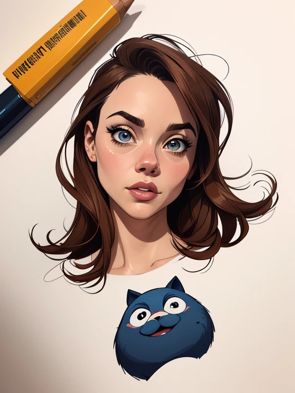 Personagem Christina Ricci omagem de desenho animado de uma mulher .cartoon style illustration, estilo de arte dos desenhos animados, estilo de arte dos desenhos animados, digital illustration style, design de personagens altamente detalhado, arte digital detalhada fofa, City fan art, Design de personagens de retrato, beautiful digital illustration, retrato de alta qualidade, Arte em quadrinhos, mulher jovem.  expression of sexual desire white background