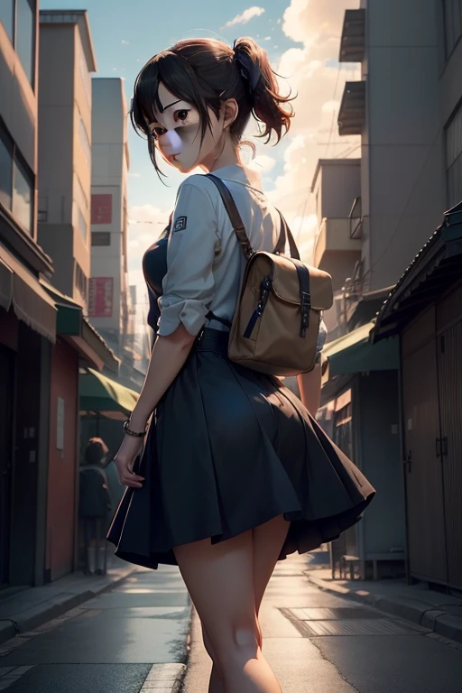 anime風の女性キャラクターのカラフルなプロフィール写真. anime「My favorite 」has different characteristics from。. The setting is a futuristic city lit up by neon lights.. It's an exciting and adventurous environment.. Camera settings、A digital camera with a low ISO setting。. The lens is a medium aperture zoom lens.. キャラクターデザインは日本のイラストレーターとanimeーターからインスピレーションを受けています, Akiko Sterrenberger, And the cinematography is by Makoto Shinkai, Your Name director