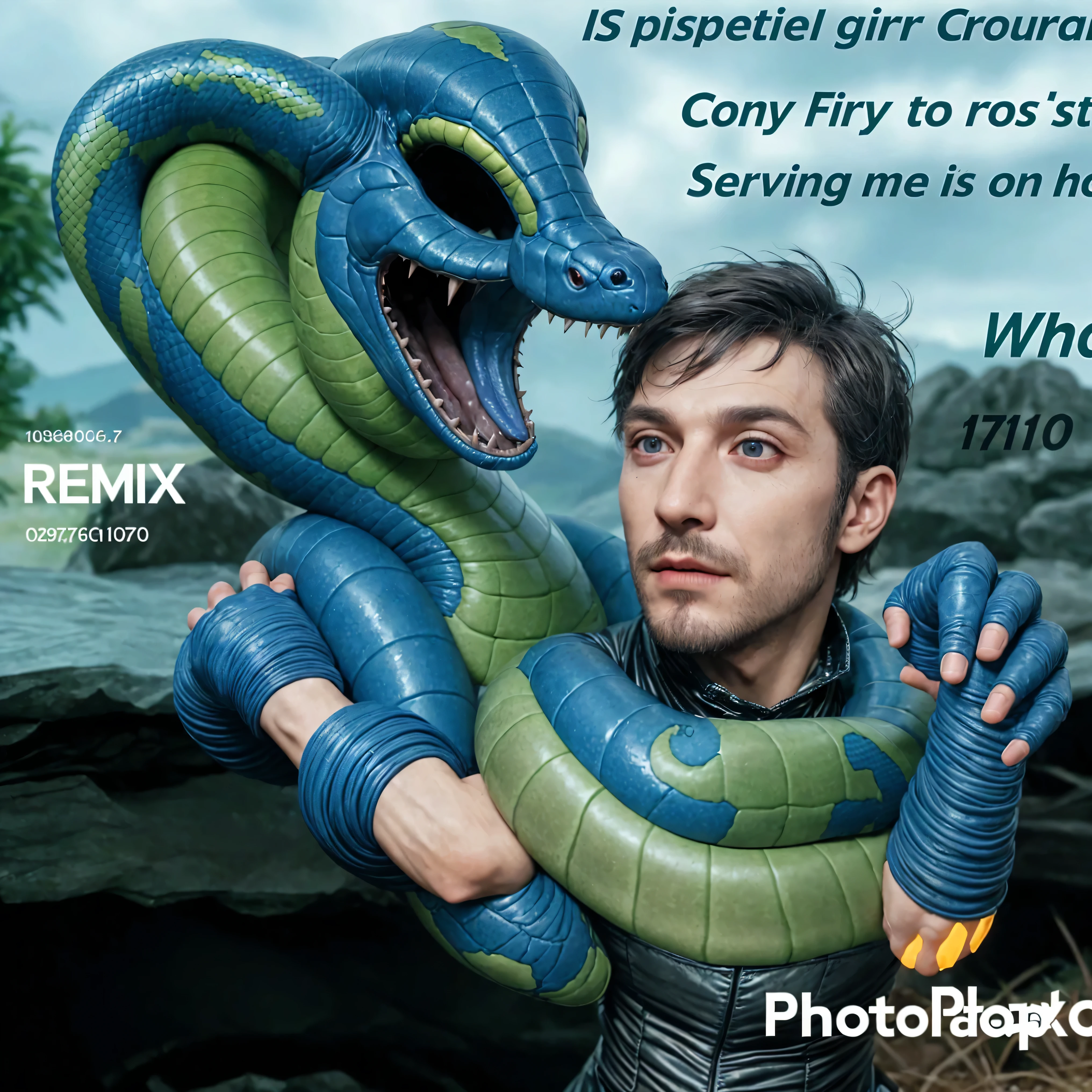 Guy in costume snake evil latex, extreme realistic, photographer, 8K, UDH, hyper detail, cinematic 3D, Ultra realistic