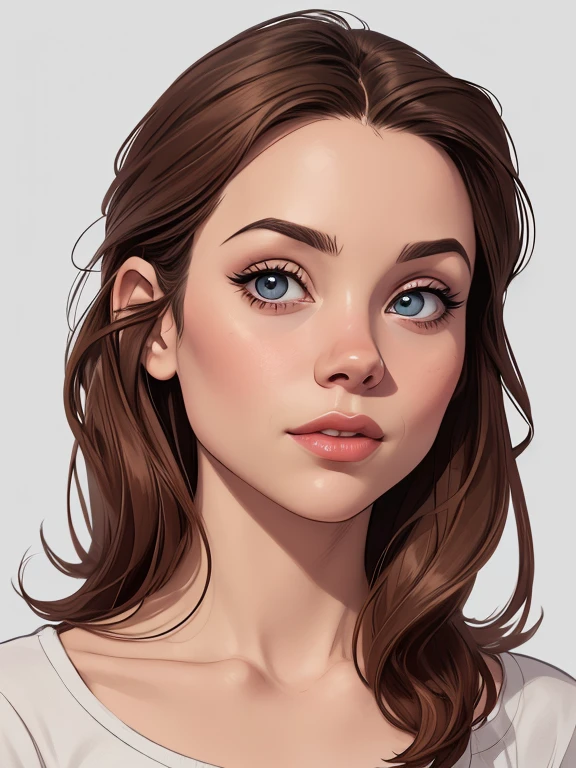 Personagem Christina Ricci omagem de desenho animado de uma mulher .cartoon style illustration, estilo de arte dos desenhos animados, estilo de arte dos desenhos animados, digital illustration style, design de personagens altamente detalhado, arte digital detalhada fofa, City fan art, Design de personagens de retrato, beautiful digital illustration, retrato de alta qualidade, Arte em quadrinhos, mulher jovem. expression of sexual desire white background