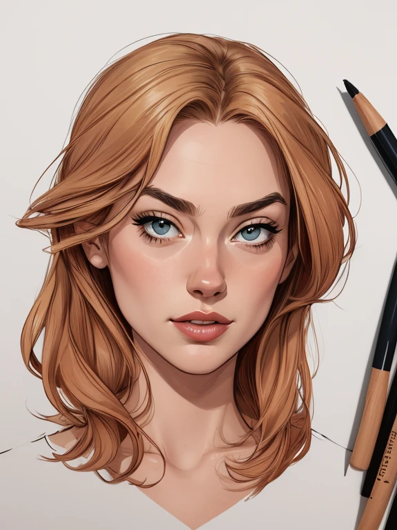 Personagem Yvonne Strahovski omagem de desenho animado de uma mulher .cartoon style illustration, estilo de arte dos desenhos animados, estilo de arte dos desenhos animados, digital illustration style, design de personagens altamente detalhado, arte digital detalhada fofa, City fan art, Design de personagens de retrato, beautiful digital illustration, retrato de alta qualidade, Arte em quadrinhos, mulher jovem. expression of sexual desire white background