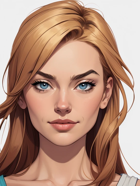 Personagem Yvonne Strahovski omagem de desenho animado de uma mulher .cartoon style illustration, estilo de arte dos desenhos animados, estilo de arte dos desenhos animados, digital illustration style, design de personagens altamente detalhado, arte digital detalhada fofa, City fan art, Design de personagens de retrato, beautiful digital illustration, retrato de alta qualidade, Arte em quadrinhos, mulher jovem. expression of sexual desire white background