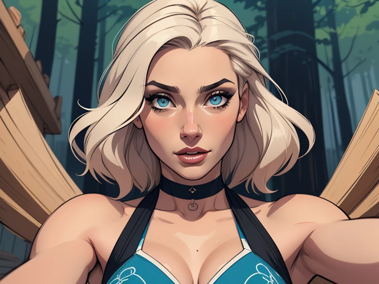 Personagem mulher ninja com marcas de guerras Imagem de desenho animado de uma mulher .cartoon style illustration, estilo de arte dos desenhos animados, estilo de arte dos desenhos animados, digital illustration style, design de personagens altamente detalhado, arte digital detalhada coragem, Forest fan art, Design de personagens de retrato, beautiful digital illustration, retrato de alta qualidade, Arte em quadrinhos, mulher jovem cabelo com transas lindas . Beautiful outlined eyes Medium large bust and wonderful sensual clothes. expression of sexual desire image from the waist to the head illustration