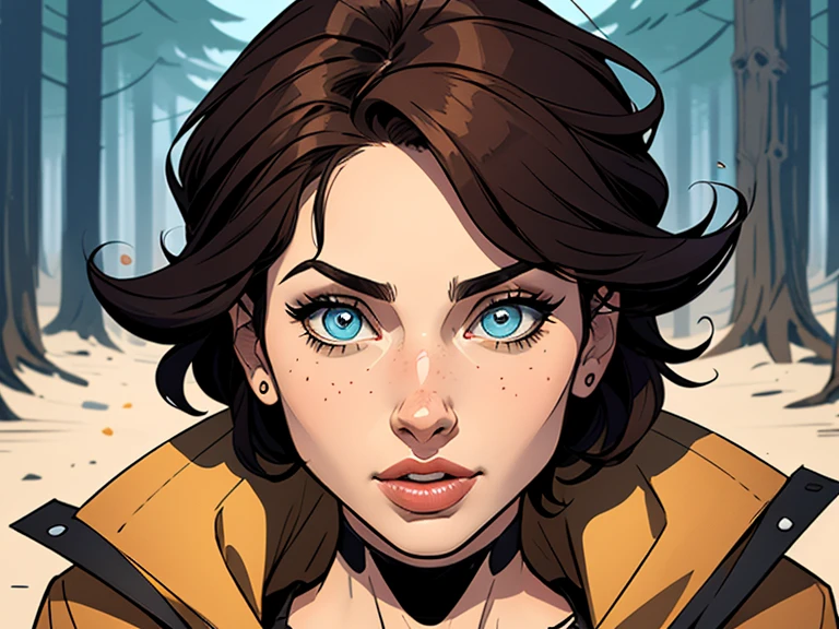 Personagem mulher ninja com marcas de guerras Imagem de desenho animado de uma mulher .cartoon style illustration, estilo de arte dos desenhos animados, estilo de arte dos desenhos animados, digital illustration style, design de personagens altamente detalhado, arte digital detalhada coragem, Forest fan art, Design de personagens de retrato, beautiful digital illustration, retrato de alta qualidade, Arte em quadrinhos, mulher jovem cabelo com transas lindas . Beautiful outlined eyes Medium large bust and wonderful sensual clothes. expression of sexual desire image from the waist to the head illustration 