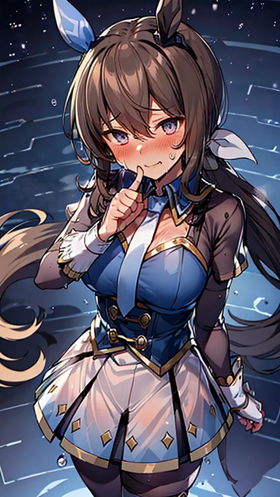 hair ornament, white dress, blue bowtie, cleavage cutout, blue ribbon, arm ribbon, short dress, white gloves, (masterpiece:1.3), (High resolution), (8K), (very detailed), (4k), (pixiv), perfect face, beautiful eyes and face, (最high quality), (Super detailed), detailed face and eyes, black pantyhose,pubic hair,黄色いPeeを漏らす裸の***,1 girl,alone,spread your legs, embarrassing, blush,黄色いPee, (sweating:1.4),spread your legs,1 girl, (alone), rough skin, confused, High resolution, use_fast_no_frozen_style, use_fast_no_frozen_style, twin tails, very long hair, high quality, 1 girl, nude, Pee, squat, touch the vagina