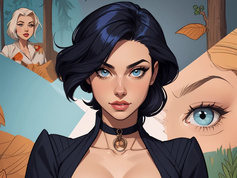 Personagem mulher ninja com marcas de guerras Imagem de desenho animado de uma mulher .cartoon style illustration, estilo de arte dos desenhos animados, estilo de arte dos desenhos animados, digital illustration style, design de personagens altamente detalhado, arte digital detalhada coragem, Forest fan art, Design de personagens de retrato, beautiful digital illustration, retrato de alta qualidade, Arte em quadrinhos, mulher jovem cabelo com transas lindas . Beautiful lined eyes Medium large bust and wonderful sexy clothes. image expression of sexual desire from the waist to the head illustration