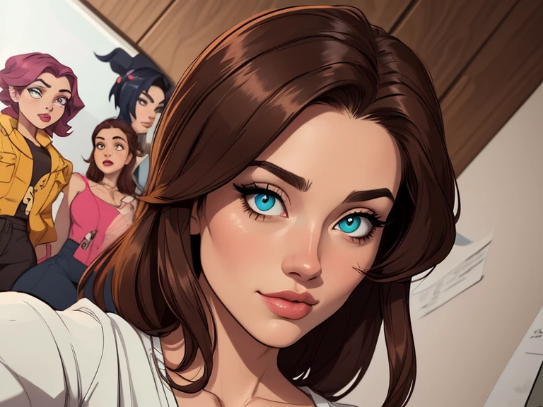Personagem mulher ninja com marcas de guerras Imagem de desenho animado de uma mulher .cartoon style illustration, estilo de arte dos desenhos animados, estilo de arte dos desenhos animados, digital illustration style, design de personagens altamente detalhado, arte digital detalhada coragem, Forest fan art, Design de personagens de retrato, beautiful digital illustration, retrato de alta qualidade, Arte em quadrinhos, mulher jovem cabelo com transas lindas . Beautiful lined eyes Medium large bust and wonderful sexy clothes. image expression of sexual desire from the waist to the head illustration 