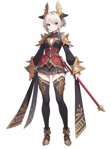 high fantasy clothes, ((white background)), full body, warrior, female, solo,