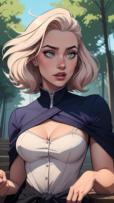Personagem mulher ninja com marcas de guerras Imagem de desenho animado de uma mulher .cartoon style illustration, estilo de arte dos desenhos animados, estilo de arte dos desenhos animados, digital illustration style, design de personagens altamente detalhado, arte digital detalhada coragem, Forest fan art, Design de personagens de retrato, beautiful digital illustration, retrato de alta qualidade, Arte em quadrinhos, mulher jovem cabelo com transas lindas . Beautiful outlined eyes Medium large bust and wonderful sensual clothes. expression of sexual desire image from the waist to the head illustration
