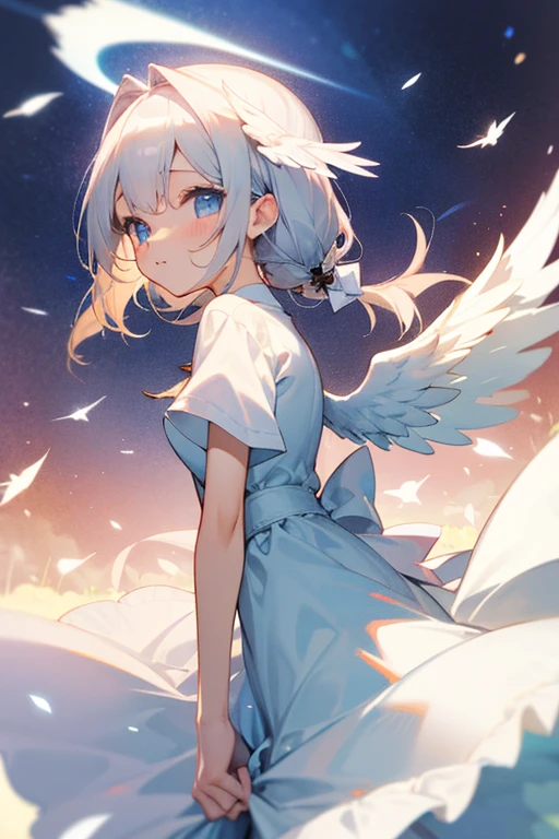 Angel、wing、cute、white dress、3×3