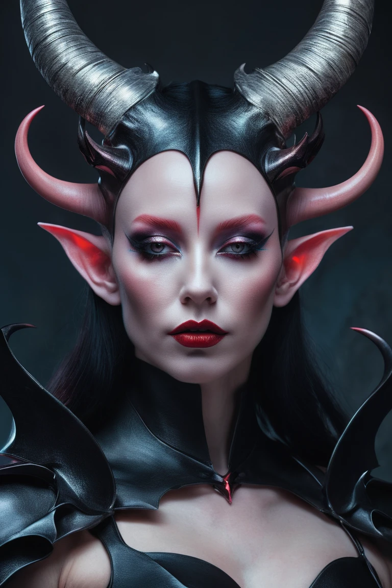 a close up of a woman with horns on her head, artgerm julie bell beeple, beautiful fantasy art portrait, succubus | medieval, dark fantasy digital art, trending digital fantasy art, natalie shau, by Jan Tengnagel, by Lois van Baarle, stunning digital illustration, portrait of a female demon, dark fantasy style art