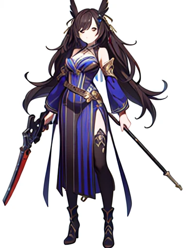 high fantasy clothes, ((white background)), full body, weapon, female, solo,