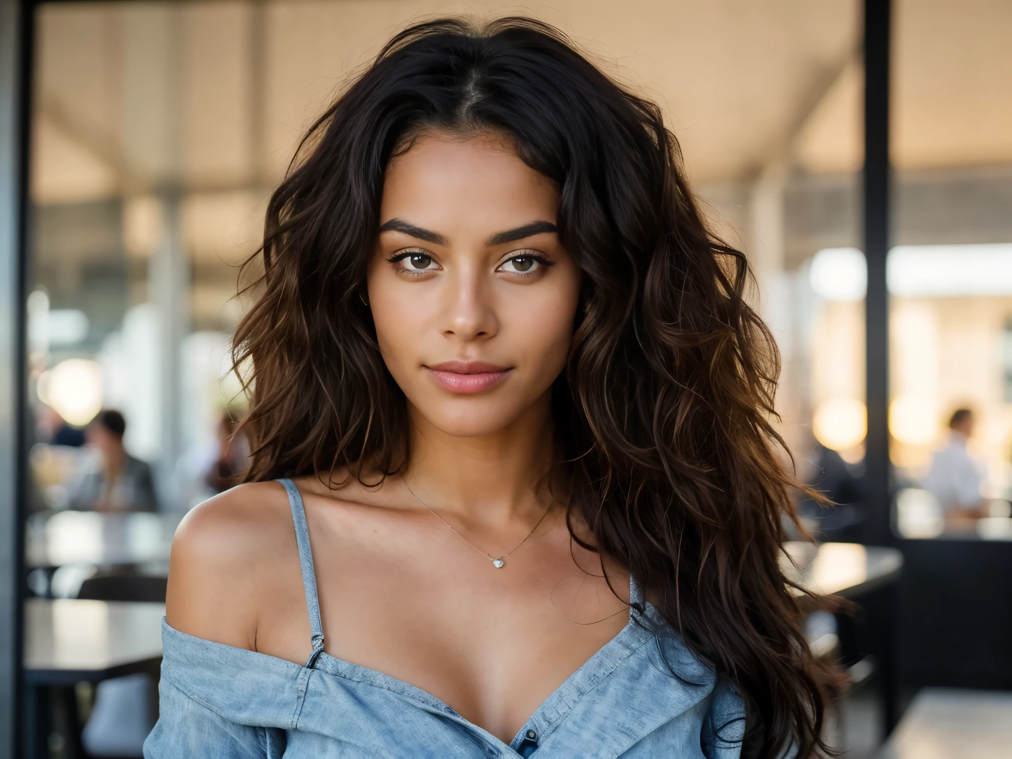 arafed woman with long hair wearing a blue dress posing for a picture, portrait sophie mudd, photo of a beautiful woman, gorgeous young model, beautiful young woman, beautiful female model, portrait of a beautiful model, very beautiful young woman, gorgeous woman, stunning closeupheadshot, gorgeous beautiful woman, gorgeous latina face, portrait of vanessa morgan, mixed-race woman