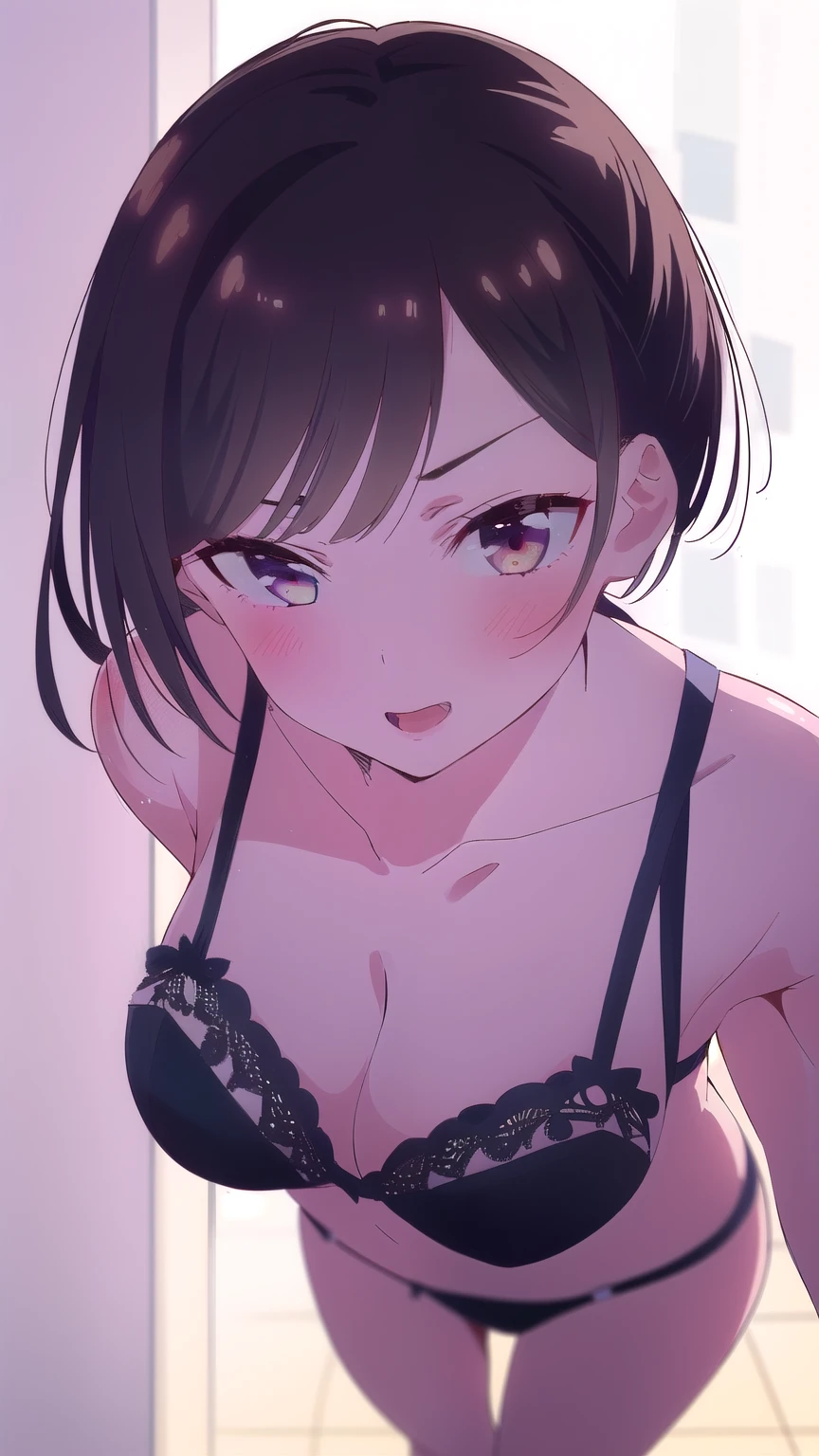 (1 girl), (sexy look posing sexy in lingerie), (Chizuru Ichinose), (White background)
