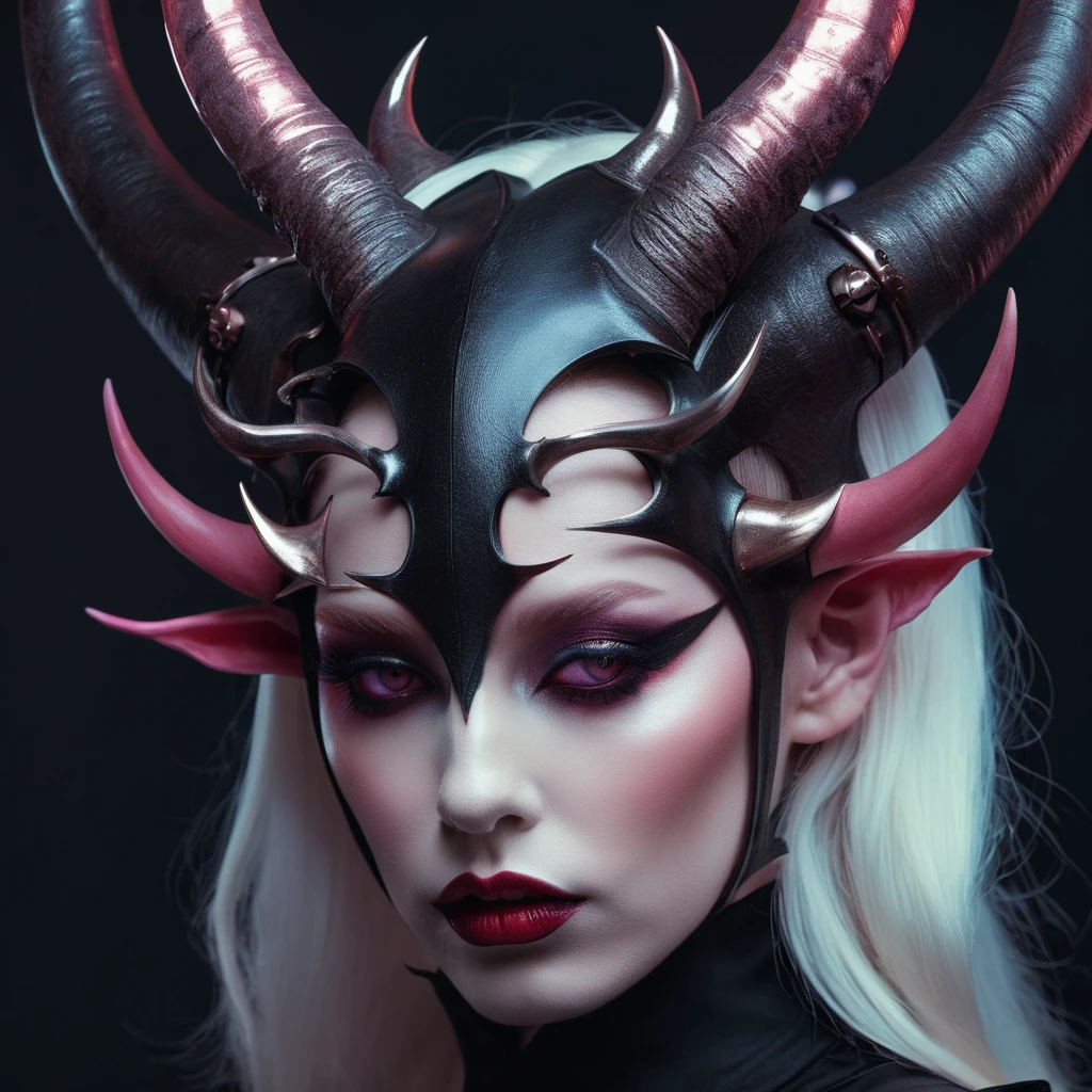 a close up of a woman with horns on her head, artgerm julie bell beeple, beautiful fantasy art portrait, succubus | medieval, dark fantasy digital art, trending digital fantasy art, natalie shau, by Jan Tengnagel, by Lois van Baarle, stunning digital illustration, portrait of a female demon, dark fantasy style art