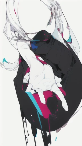 leaning front with hands out in the air,girl from upper view、high school girl、(masterpiece, highest quality, official art:1.2), (flat color:1.5),(colorful),looking at the viewer,1 girl,alone, white background, ,(2D:1.5) ,NSFW
