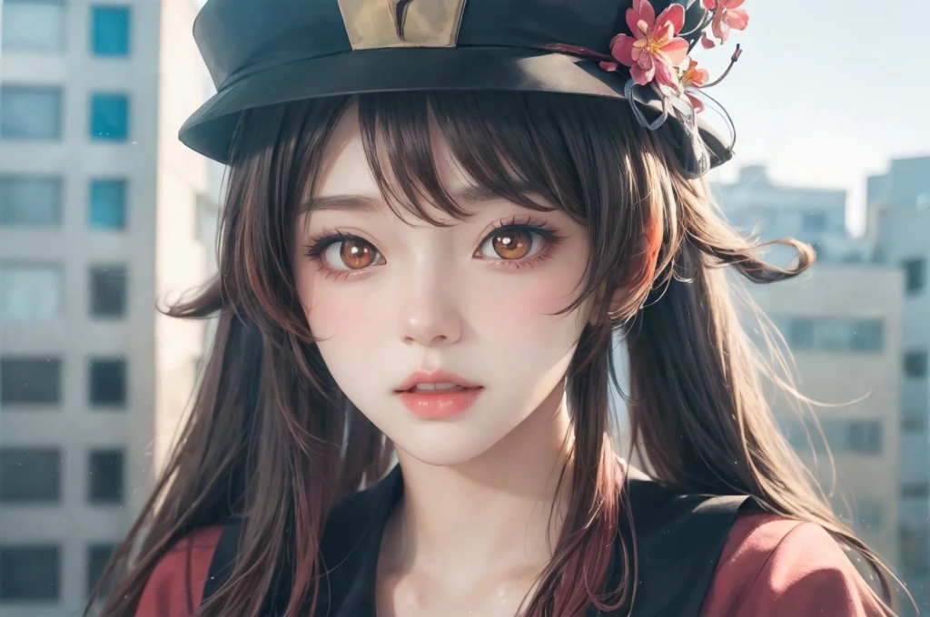 a close up of a woman wearing a hat with flowers on it, stunning anime face portrait, beautiful anime portrait, beautiful anime girl, beautiful anime face, beautiful anime style, kawaii realistic portrait, portrait anime girl, realistic young anime girl, cute anime girl portrait, pretty anime girl, realistic anime 3 d style, realistic anime art style, cute natural anime face