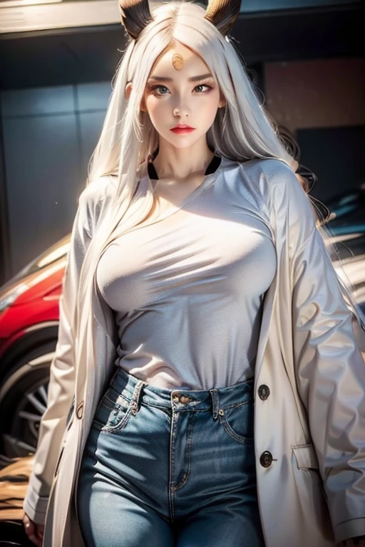 beautiful woman, wearing a stylish and casual outfit, with a determined expression on her face, fashionable, woman, vibrant, outfit, posing, front, colorful, dynamic, background, elements, confident, expression, accessory, majestic, coiled, attention-grabbing, title, stylish, catchy, headline, larger, striking, modern, trendy, focus, fashion,