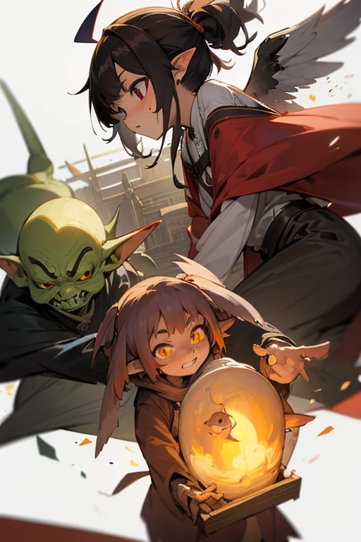 Goblin, green skin, horror, monster, glowing eyes