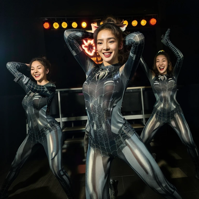 4 school teachers having dance in Yangon,Myanmar.(best quality,4k,8k,highres,masterpiece:1.2),ultra-detailed,(realistic,photorealistic,photo-realistic:1.37), professionally-lit stage, vibrant colors, bokeh effects, portraits, joyful atmosphere, colorful costumes, exciting music, energetic movements, happy expressions, sparkling stage, cheering audience, harmonious coordination, fun atmosphere, beautiful choreography, dynamic and animated atmosphere, carefree laughter, enjoyable performance, enthusiastic crowd, broad smiles, major dance event, memorable night, blissful celebration, perfect synchronization, fluid movements, inspiring and dynamic, interactive dance steps, high spirits, memorable experience, positive energy, passionate performance.